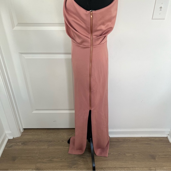 ASOS One Shoulder Pleated Formal Dress Sz 6 NWT Maxi Wedding Evening Wear - Picture 2 of 6